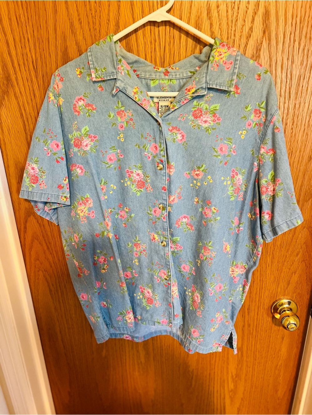 Vintage Jean Floral Button Up
